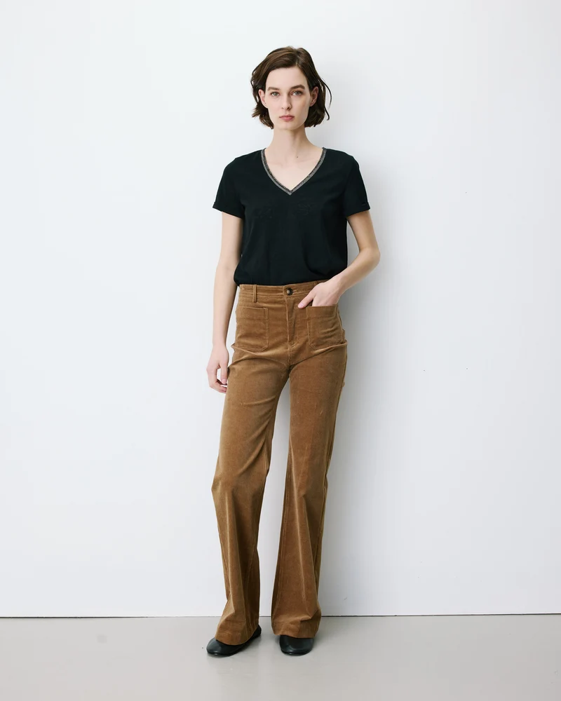Pantalon droit velours côtelé coffee Alban