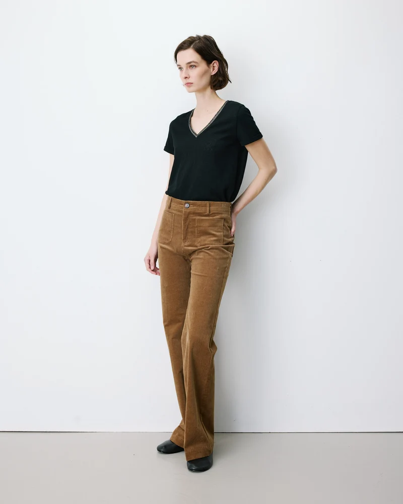 Pantalon droit velours côtelé coffee Alban