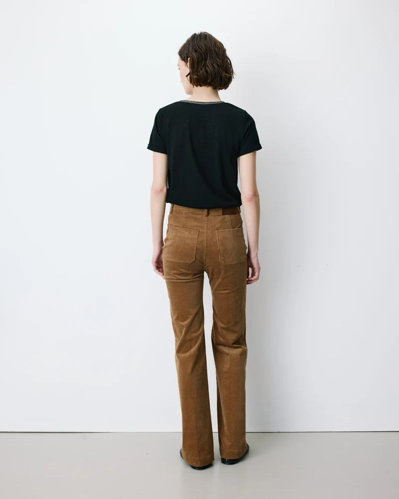 Pantalon droit velours côtelé coffee Alban