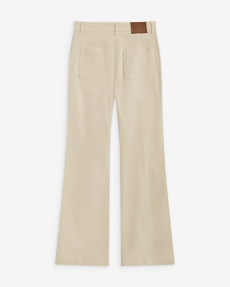 Pantalon droit velours côtelé ecru Alban