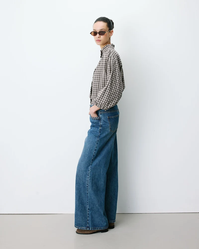 Jean jambe large poches tressées vintageblue Julian