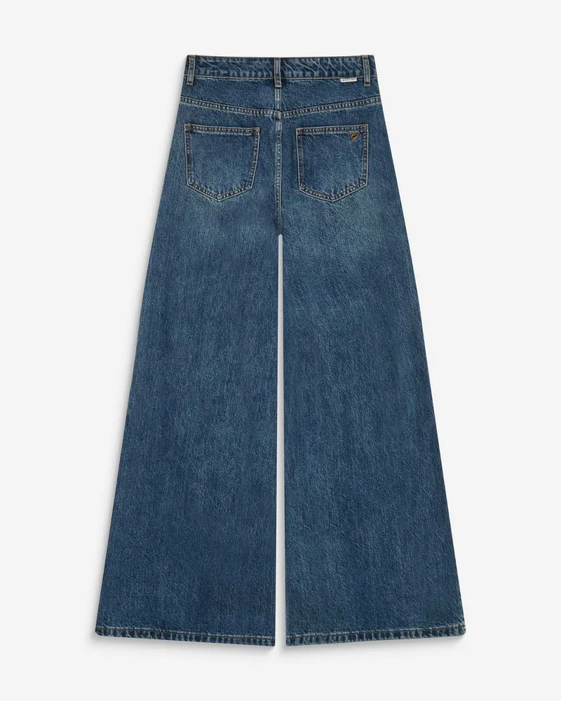 Jean jambe large poches tressées vintageblue Julian