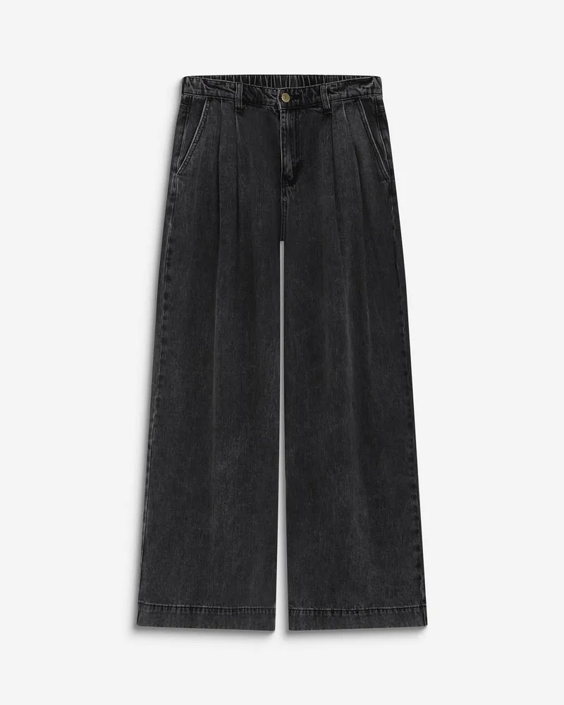 Jean baggy taille mi haute blackwashed John