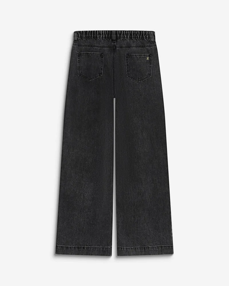 Jean baggy taille mi haute blackwashed John
