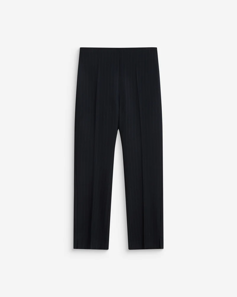 Pantalon capri ajusté à rayures marine Adrian