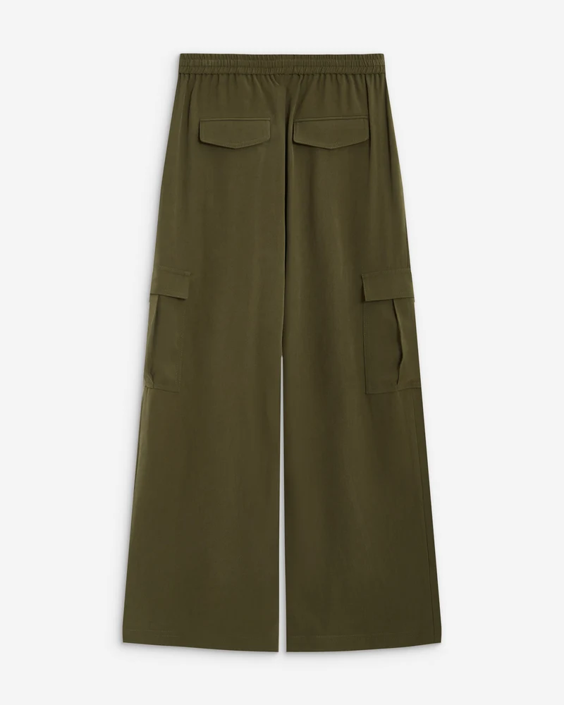 Pantalon cargo oversize taille haute kaki Anvar