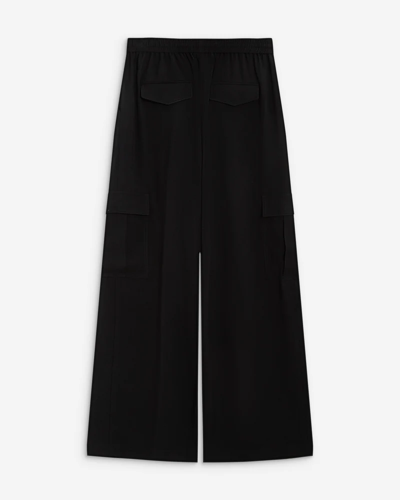 Pantalon cargo oversize taille haute noir Anvar