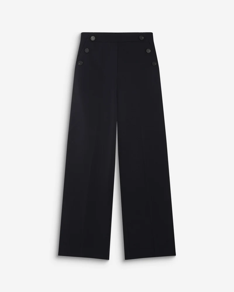 Pantalon tailleur large taille haute marine Alexander