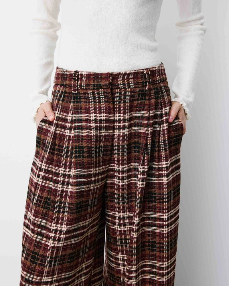 Pantalon tailleur oversize à carreaux cherry Arenzo