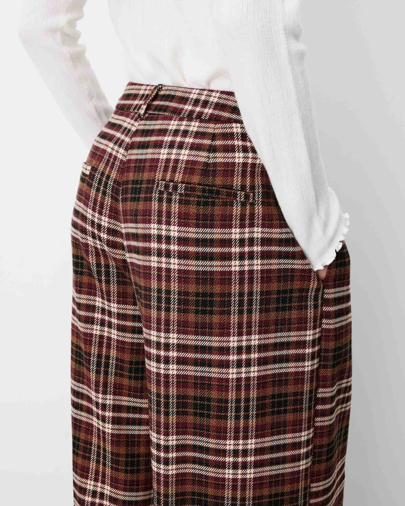 Pantalon tailleur oversize à carreaux cherry Arenzo