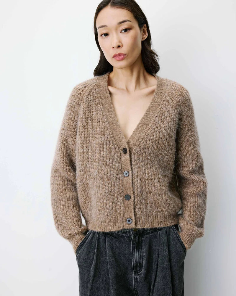 Cardigan oversize manches longues mocha Saluda