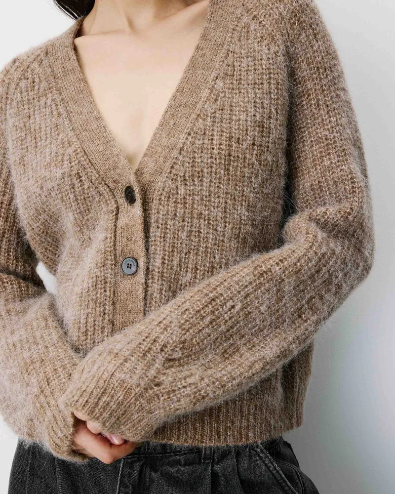 Cardigan oversize manches longues mocha Saluda