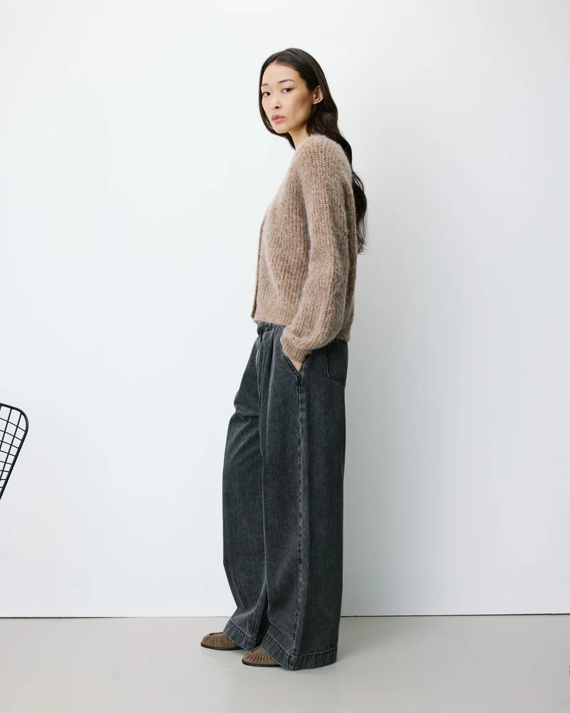 Cardigan oversize manches longues mocha Saluda