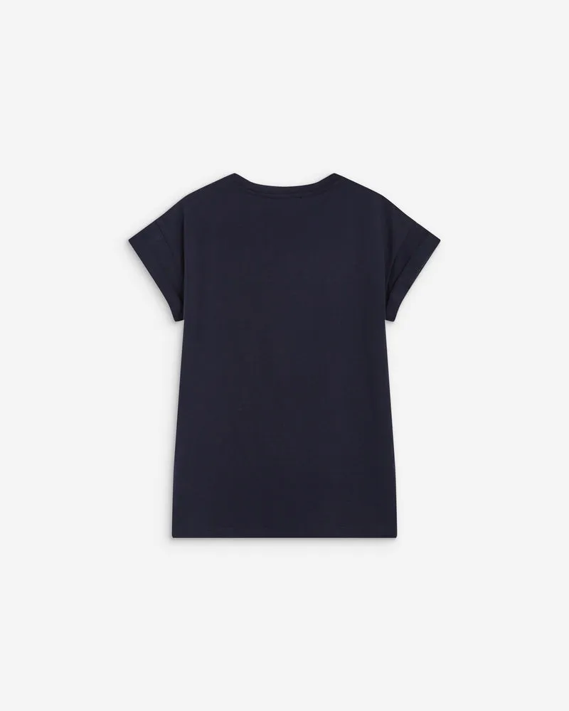 T-shirt en coton manches courtes à inscription marine Atlas
