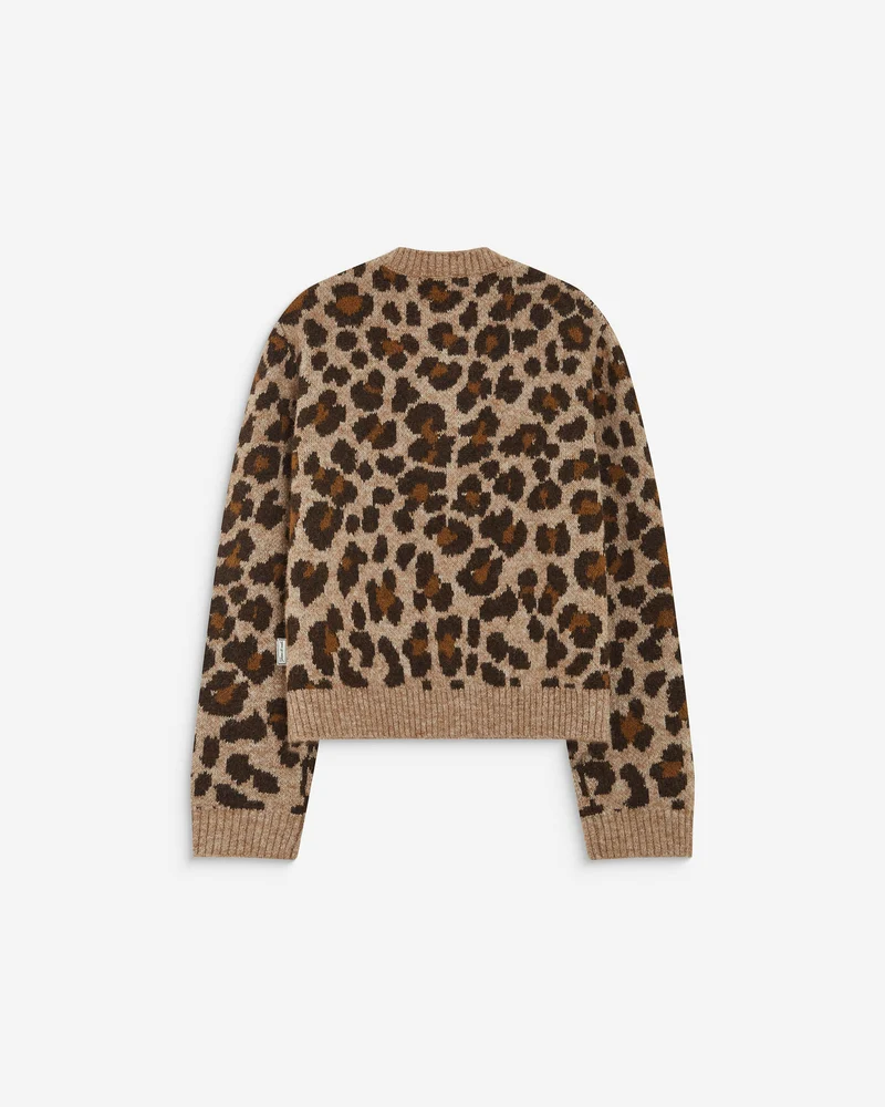 Cardigan manches longues col rond à motif leo Agnes
