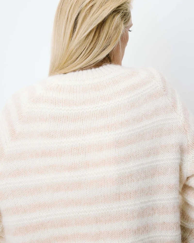 Pull à rayures en alpaga et laine mélangée beige Aimond