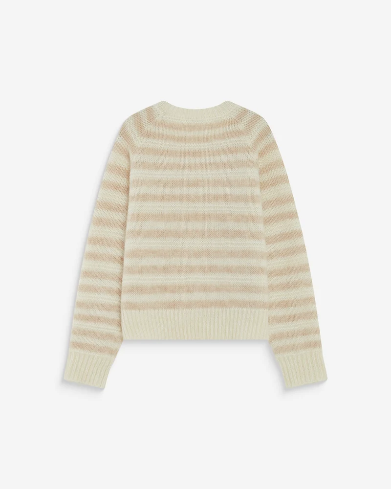 Pull à rayures en alpaga et laine mélangée beige Aimond
