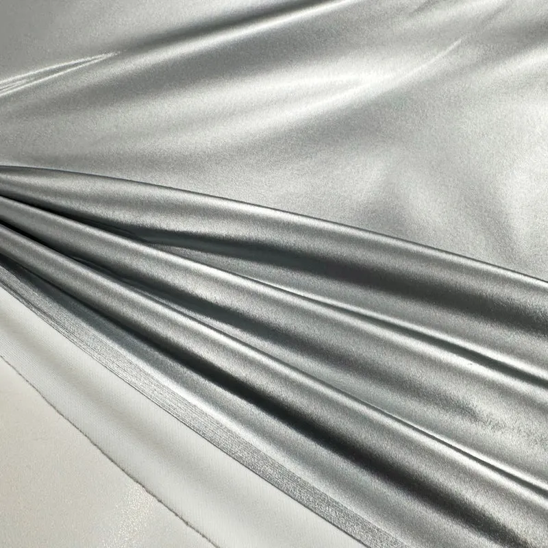 Tissu Simili Satin Cuir - Argento