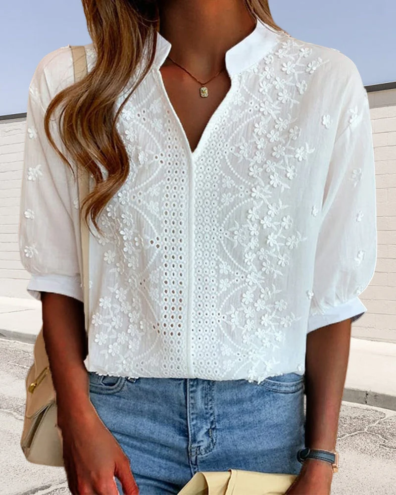 Emelia Blouse Femme – Haut Élégant avec Manches Bouffantes & Coupe Confortable