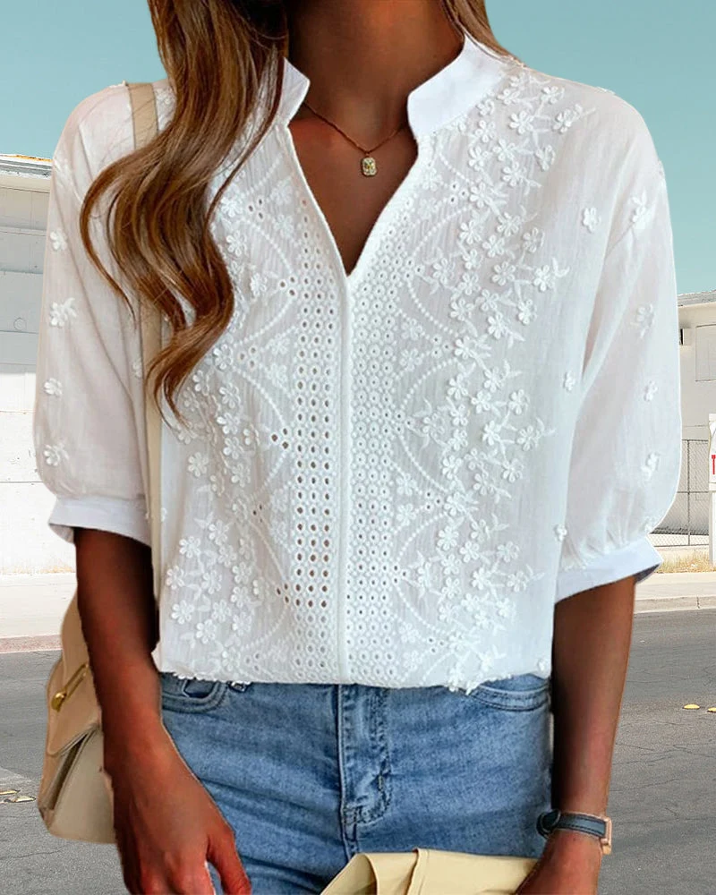 Emelia Blouse Femme – Haut Élégant avec Manches Bouffantes & Coupe Confortable