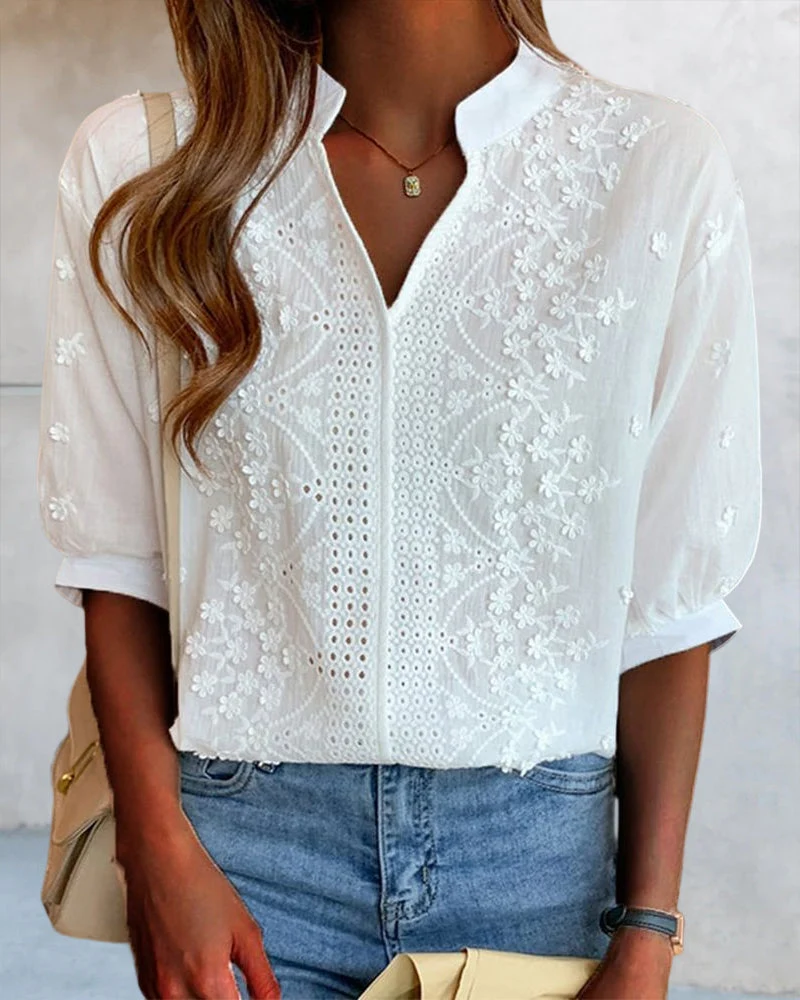 Emelia Blouse Femme – Haut Élégant avec Manches Bouffantes & Coupe Confortable