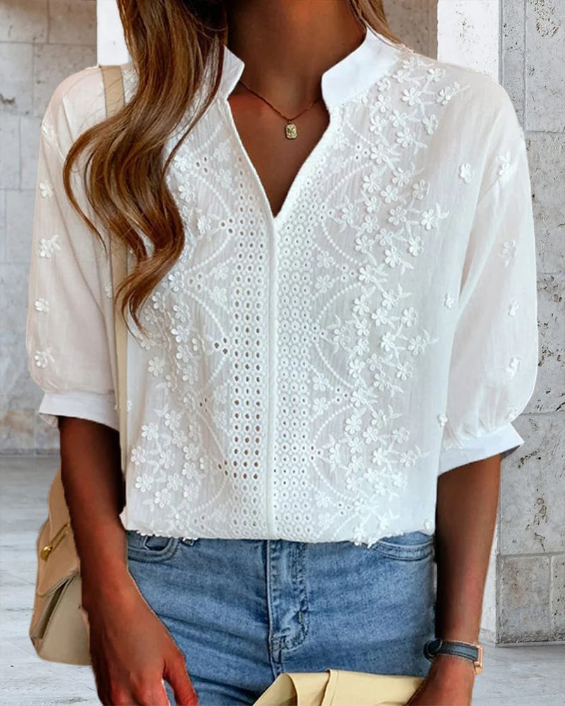 Emelia Blouse Femme – Haut Élégant avec Manches Bouffantes & Coupe Confortable