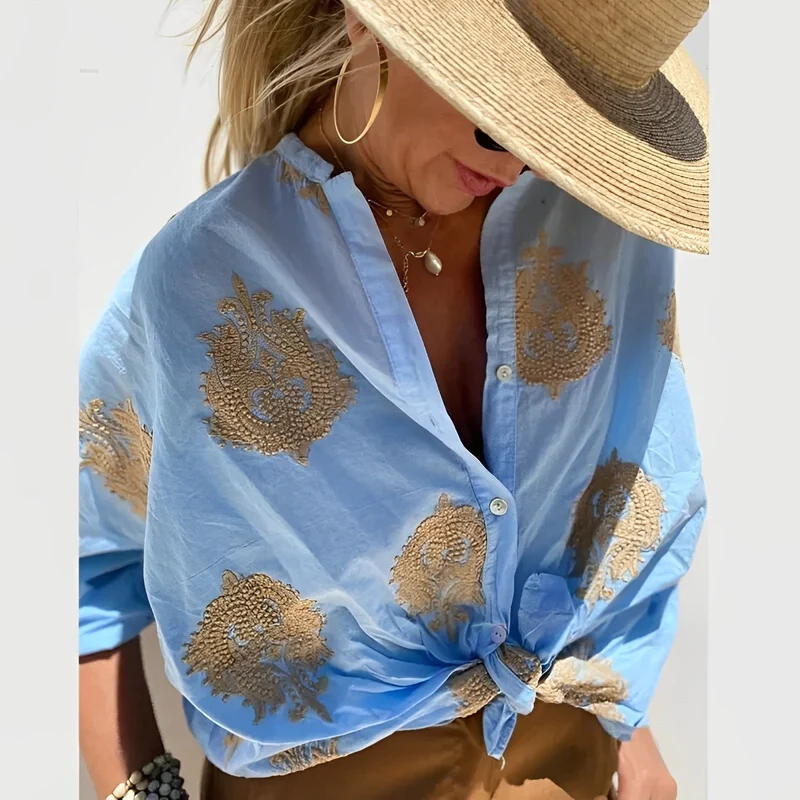 Blouse Bohème Femme Agnes – Haut Estival Léger avec Coupe Décontractée et Style Féminin Boho