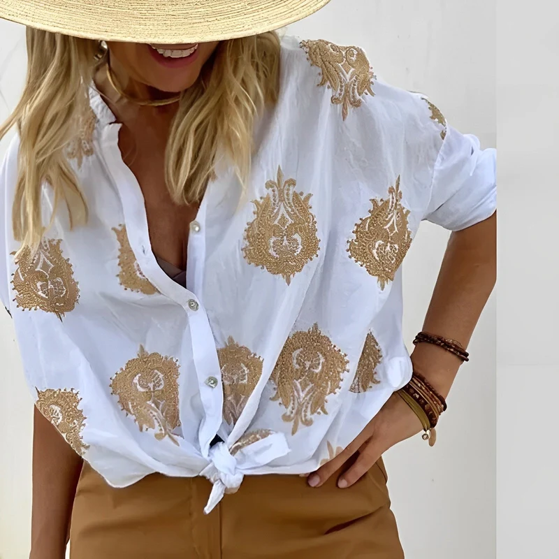 Blouse Bohème Femme Agnes – Haut Estival Léger avec Coupe Décontractée et Style Féminin Boho