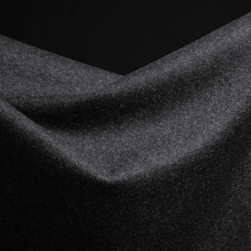 Laine et viscose pour manteau | Charcoal chiné | Épais