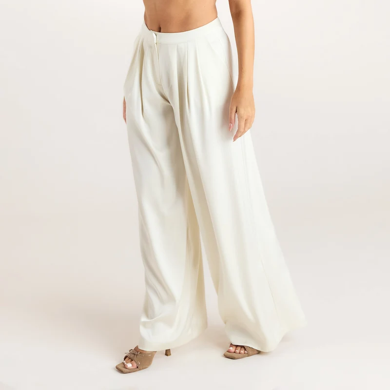 Pantalon en Satin - Crème