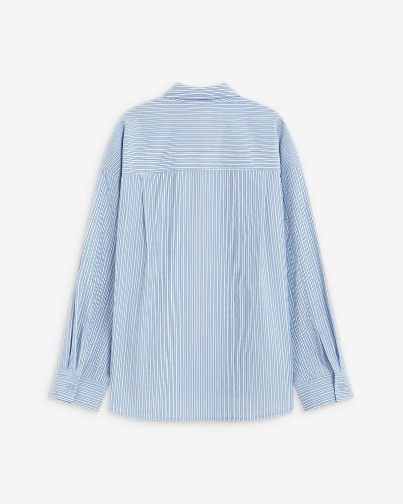 Chemise rayée oversize à cravate amovible ciel Athena