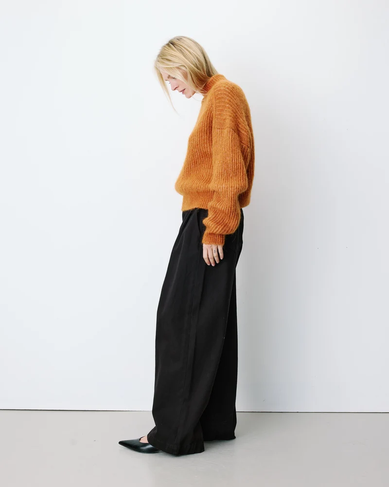 Pull ample en alpaga et laine mélangée camel Agostino