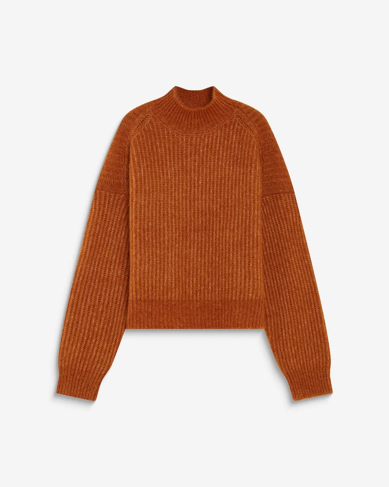 Pull ample en alpaga et laine mélangée camel Agostino