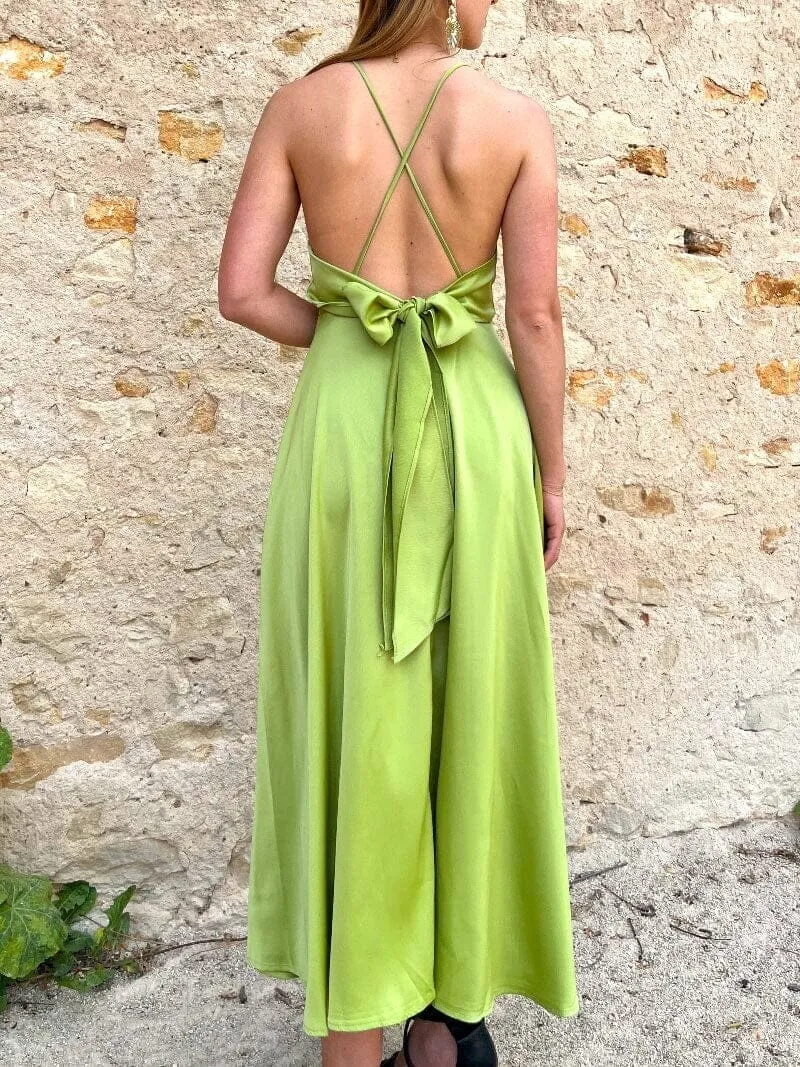 Robe Satin Dos Nu - Tessa