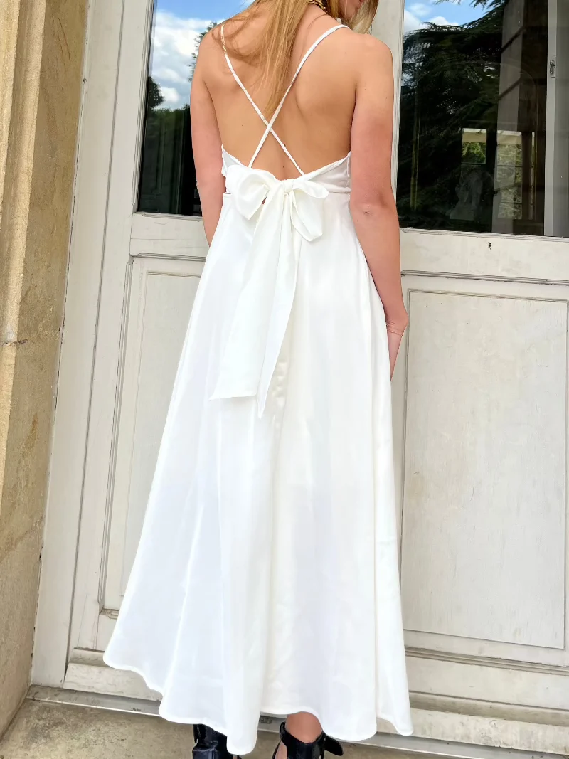 Robe Satin Dos Nu - Tessa