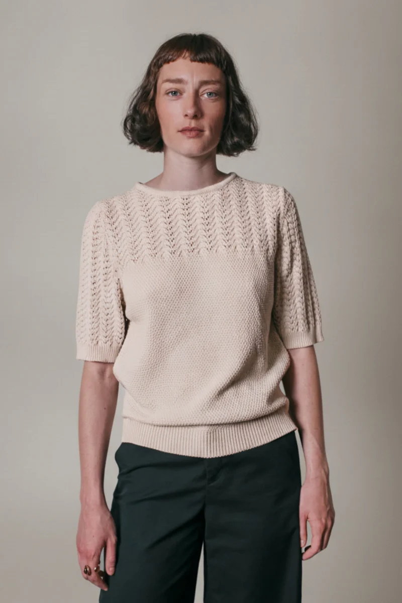 LIZ Lace Top in Organic Cotton - Off-White
