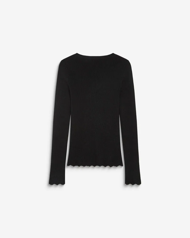 Pull ajusté en maille fine lurex noir Abbott