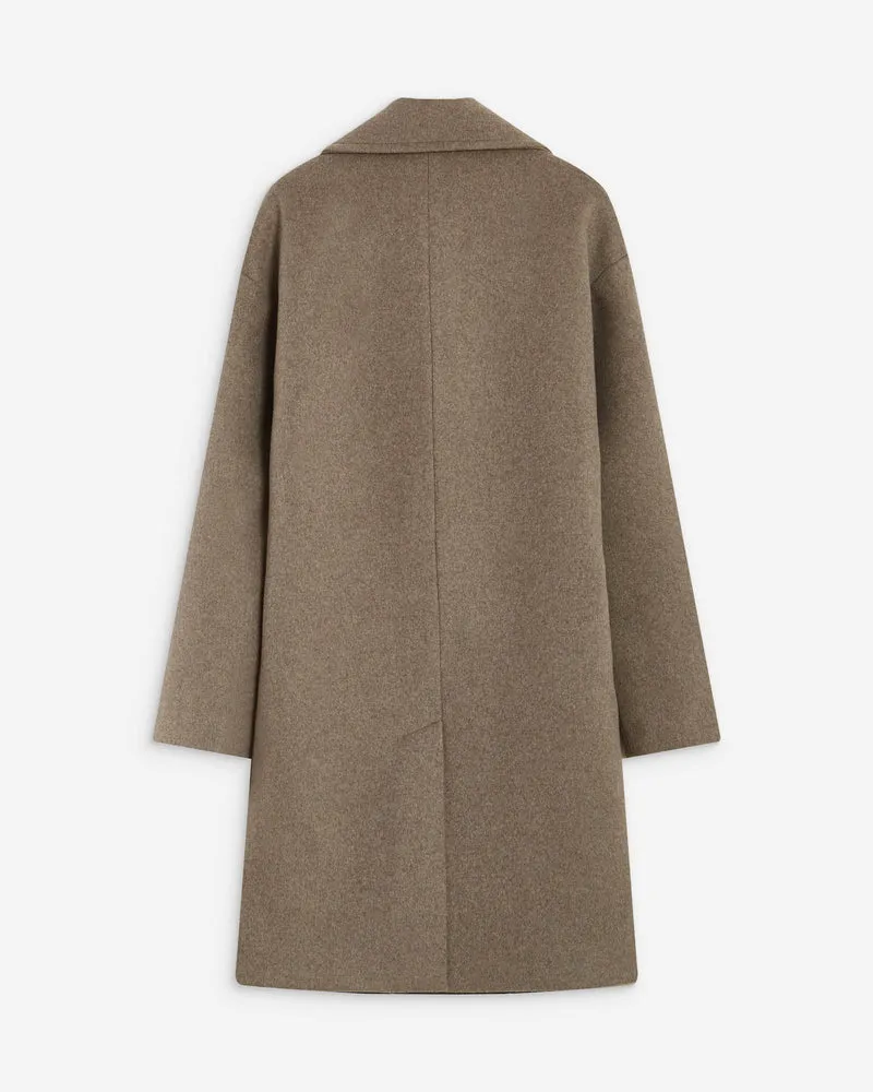 Manteau long croisé en laine mélangée grege Alois