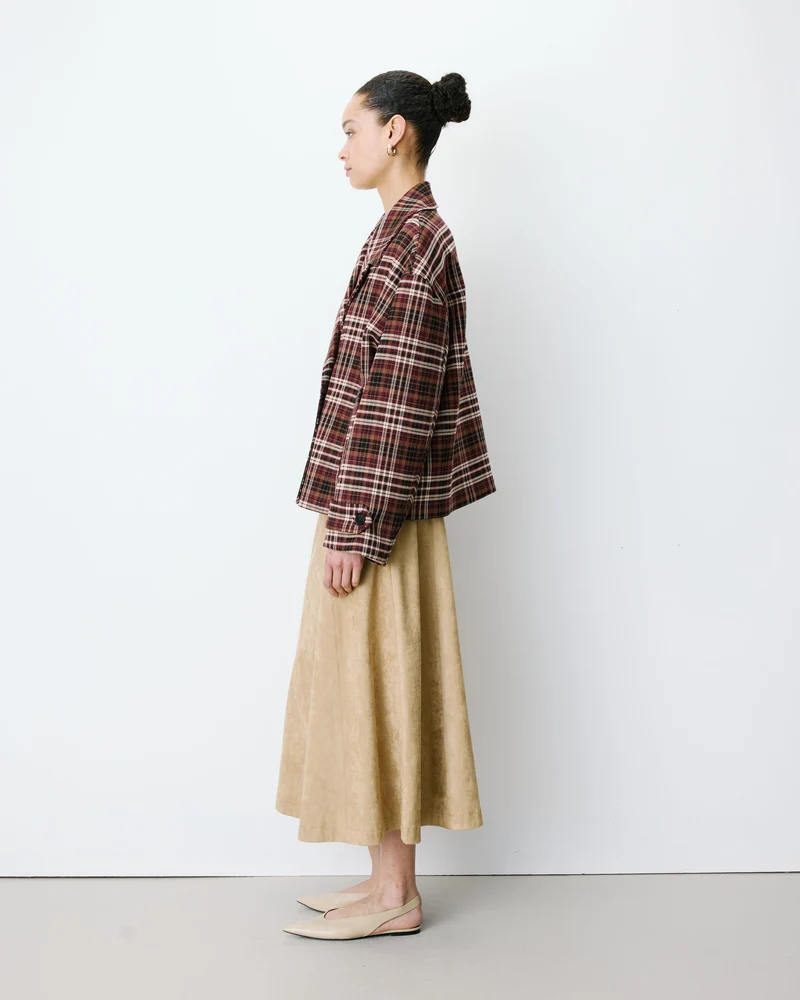 Manteau oversize croisé à carreaux cherry Ayme