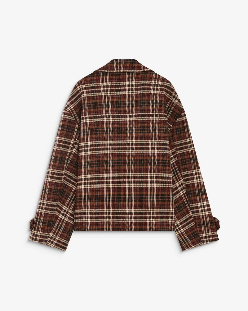 Manteau oversize croisé à carreaux cherry Ayme