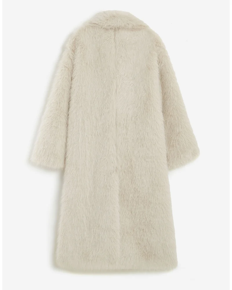 Manteau long oversize en fausse fourrure grege Alara
