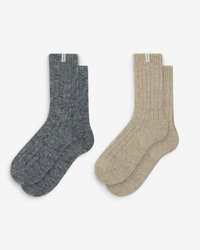 Chaussettes épaisses en laine mélangée multico Arlen