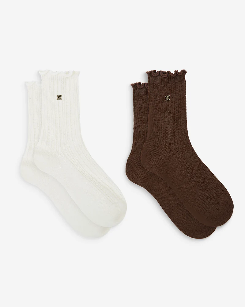 Chaussettes épaisses en maille ajourée multico Agathe