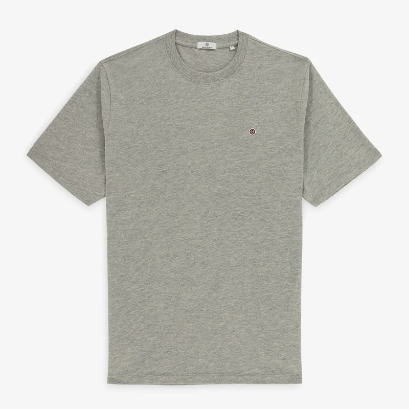 T-shirt manches courtes Théo en coton gris chiné