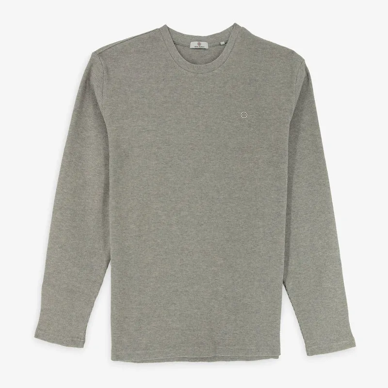 T-shirt manches longues Telo en coton gaufré gris chiné