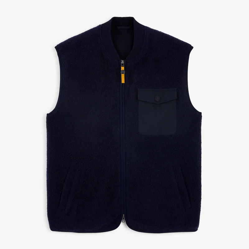 Gilet polaire sans manche moutonné bleu marine foncé Marcel