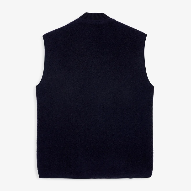 Gilet polaire sans manche moutonné bleu marine foncé Marcel