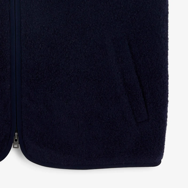 Gilet polaire sans manche moutonné bleu marine foncé Marcel
