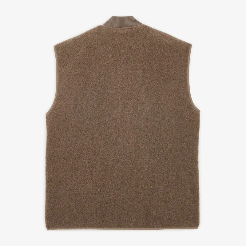 Gilet polaire sans manche moutonné beige Marcel