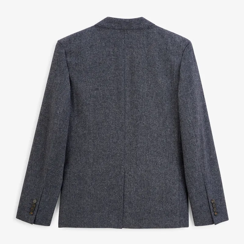 Blazer laine mélangée bleu encre